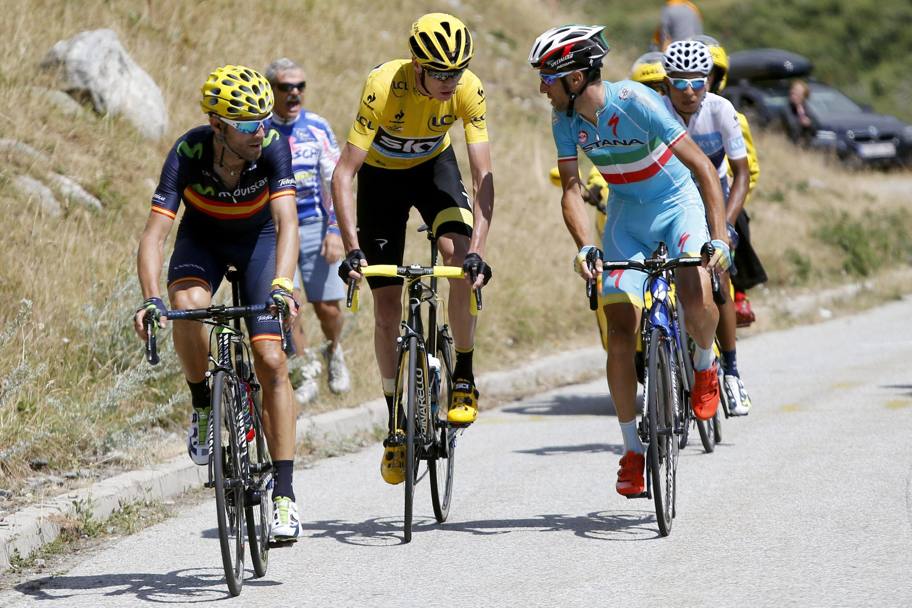 Nibali discute con Froome: un chiarimento in corsa dopo la polemica di ieri o solo tattica di gara? Epa